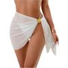 image:imageGORGLITTER Womens Sheer Mesh Cover Up Skirt Tie Side Wrap Metal Beach Coverups SwimsuitWhite