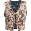 image:imageGORGLITTER Womens Sleeveless Western Rodeo Country Concert Cowgirl Outfit Tie Front Cardigan Vest Top Casual TrendyBrown Floral