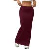 image:imageGORGLITTER Womens Trendy Bodycon Maxi Skirts Casual Boho Dressy High Waisted Elastic Waist Pencil Long Midi Skirts 2026Burgundy