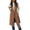 image:imageGORGLITTER Womens Western Long Blazer Vest Sleeveless Cowgirl Trendy Fashion Casual Business Casual Work Trench CoatKhaki