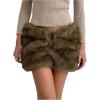 image:imageGORGLITTER Womens Y2k Fuzzy Bodycon Mini Skirt Fur Low Rise Pencil Short Skirts ClubwearArmy Green