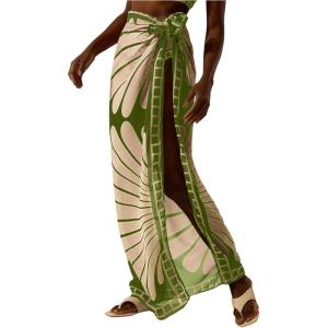image:imageGORGLITTER Womens Floral Print Beach Sarong Coverups Skirts Mesh Swim Sarong Wraps Bikini Swimsuit Swim Skirt Cover UpGreen