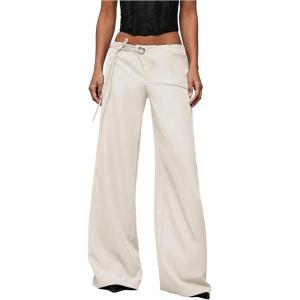 image:imageGORGLITTER Womens Low Rise Going Out Formal Dress Pants Wide Leg Work Slacks Pants Business Casual Outfits TrousersBeige