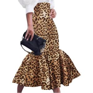 image:imageGORGLITTER Womens Ruffle Bodycon Maxi Skirts Fishtail High Waisted Pencil Long Going Out SkirtsYellow
