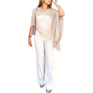 image:imageGORGLITTER Womens Sheer Poncho Shawl Bat Wing Cape Tops Crochet Cover Up Lightweight Sweater Spring Summer Outfits 2026Solid Apricot