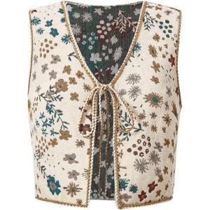 image:imageGORGLITTER Womens Sleeveless Western Rodeo Country Concert Cowgirl Outfit Tie Front Cardigan Vest Top Casual TrendyMulticolor
