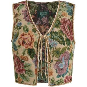 image:imageGORGLITTER Womens Sleeveless Western Rodeo Country Concert Cowgirl Outfit Tie Front Cardigan Vest Top Casual TrendyMulticolor Purple
