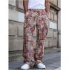 image:imageGORGLITTER Mens Baggy Cargo Pants Patchwork Flared Pants Y2K Graphic Distressed Stacked Drippy Sweatpants TrousersRed