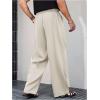 image:imageGORGLITTER Mens Baggy Dress Pants Wide Leg High Waisted Pleated Trousers Business Casual Slacks with PocketsBeige