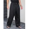 image:imageGORGLITTER Mens Baggy Dress Pants Wide Leg High Waisted Pleated Trousers Business Casual Slacks with PocketsBlack