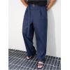 image:imageGORGLITTER Mens Baggy Dress Pants Wide Leg High Waisted Pleated Trousers Business Casual Slacks with PocketsBlue