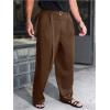 image:imageGORGLITTER Mens Baggy Dress Pants Wide Leg High Waisted Pleated Trousers Business Casual Slacks with PocketsCoffee Brown