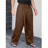 image:imageGORGLITTER Mens Baggy Dress Pants Wide Leg High Waisted Pleated Trousers Business Casual Slacks with PocketsCoffee Brown
