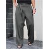 image:imageGORGLITTER Mens Baggy Dress Pants Wide Leg High Waisted Pleated Trousers Business Casual Slacks with PocketsDark Grey
