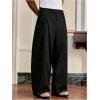 image:imageGORGLITTER Mens Baggy Dress Pants Wide Leg Pleated High Waisted Streetwear Trousers Track Pants Work Business CasualBlack