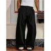 image:imageGORGLITTER Mens Baggy Dress Pants Wide Leg Pleated High Waisted Streetwear Trousers Track Pants Work Business CasualBlack