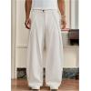 image:imageGORGLITTER Mens Baggy Dress Pants Wide Leg Pleated High Waisted Streetwear Trousers Track Pants Work Business CasualWhite