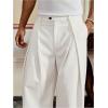 image:imageGORGLITTER Mens Baggy Dress Pants Wide Leg Pleated High Waisted Streetwear Trousers Track Pants Work Business CasualWhite