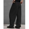 image:imageGORGLITTER Mens Baggy Sweatpants Elastic Waist Drawstring Wide Leg Lounge Sweat Pants with PocketsBlack