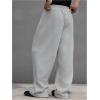 image:imageGORGLITTER Mens Baggy Sweatpants Elastic Waist Drawstring Wide Leg Lounge Sweat Pants with PocketsLight Grey