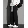 image:imageGORGLITTER Mens Baggy Wide Leg Sweatpants Drawstring Waist Sweat Pants Workout Athletic Running Track Pants ToursesBlack