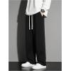 image:imageGORGLITTER Mens Baggy Wide Leg Sweatpants Drawstring Waist Sweat Pants Workout Athletic Running Track Pants ToursesBlack
