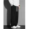 image:imageGORGLITTER Mens Baggy Wide Leg Sweatpants Drawstring Waist Sweat Pants Workout Athletic Running Track Pants ToursesBlack