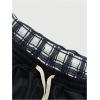 image:imageGORGLITTER Mens Double Waisted Baggy Pants Plaid Stripe Wide Leg Track Pants Y2K Athletic Workout Trouser StreetwearBlack Striped