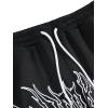 image:imageGORGLITTER Mens Graphic Baggy Sweatpants Wide Leg Y2K Drawstring Stacked Jogger Pants with PocketsBlack Letters