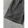 image:imageGORGLITTER Mens Letter Graphic Track Shorts Y2K Straight Leg Basketball Drawstring Acid Wash ShortsBlack