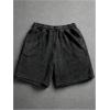 image:imageGORGLITTER Mens Letter Graphic Track Shorts Y2K Straight Leg Basketball Drawstring Acid Wash ShortsDark Grey Cartoon