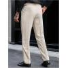 image:imageGORGLITTER Mens Pleated Low Rise Waisted Dress Pants Straight Leg Trousers Work Slacks Pants Business Casual OutfitsApricot