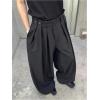 image:imageGORGLITTER Mens Pleated Wide Leg Pants Baggy High Waisted Work Dress Pants Trousers with PocketBlack