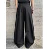 image:imageGORGLITTER Mens Pleated Wide Leg Pants Baggy High Waisted Work Dress Pants Trousers with PocketBlack