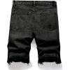 image:imageGORGLITTER Mens Ripped Denim Shorts Distressed Raw Hem Jean Shorts Summer Street JortsDark Grey
