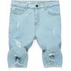 image:imageGORGLITTER Mens Ripped Denim Shorts Distressed Raw Hem Jean Shorts Summer Street JortsLight Wash