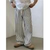 image:imageGORGLITTER Mens Striped Baggy Pants Dressy High Waisted Wide Leg Loose Gym Athletic Workout Trouser Pants StreetwearBlack and White