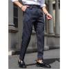 image:imageGORGLITTER Mens Striped Dress Pants Slacks Slim Fit Business Work Suit Long Trousers Size Up Runs SmallBlue and White