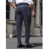 image:imageGORGLITTER Mens Striped Dress Pants Slacks Slim Fit Business Work Suit Long Trousers Size Up Runs SmallBlue and White