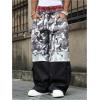image:imageGORGLITTER Mens Wide Leg Baggy Sweatpants Y2K Graphic Zip Hem Casual Workout Athletic Trousers Track PantsBlack Camo