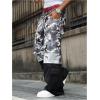 image:imageGORGLITTER Mens Wide Leg Baggy Sweatpants Y2K Graphic Zip Hem Casual Workout Athletic Trousers Track PantsBlack Camo