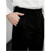 image:imageGORGLITTER Mens Wide Leg Pleated Dress Pants High Waisted Baggy Slacks Vintage Relaxed Fit Work Office Trousers Black Medium