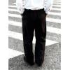 image:imageGORGLITTER Mens Wide Leg Pleated Dress Pants High Waisted Baggy Slacks Vintage Relaxed Fit Work Office Trousers Black Medium