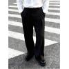image:imageGORGLITTER Mens Wide Leg Pleated Dress Pants High Waisted Baggy Slacks Vintage Relaxed Fit Work Office Trousers Black Medium