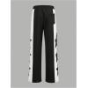 image:imageGORGLITTER Mens Y2k Baggy Sweatpants Star Print Hip Hop Pants Drawstring Wide Leg Track PantsBlack and White