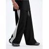 image:imageGORGLITTER Mens Y2k Baggy Wide Leg Pants Casual Work Double Waisted Low Rise Color Block Track SweatpantsBlack