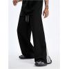 image:imageGORGLITTER Mens Y2k Baggy Wide Leg Pants Casual Work Double Waisted Low Rise Color Block Track SweatpantsBlack