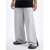 image:imageGORGLITTER Mens Y2k Baggy Wide Leg Pants Casual Work Double Waisted Low Rise Color Block Track SweatpantsBlack and Grey