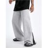 image:imageGORGLITTER Mens Y2k Baggy Wide Leg Pants Casual Work Double Waisted Low Rise Color Block Track SweatpantsBlack and Grey