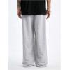 image:imageGORGLITTER Mens Y2k Baggy Wide Leg Pants Casual Work Double Waisted Low Rise Color Block Track SweatpantsBlack and Grey